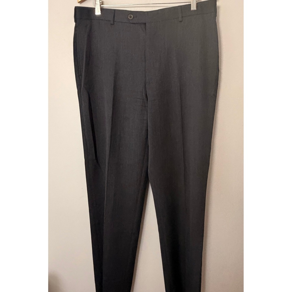 Brooks Brothers 1818 Madison Dress Pants Mens 38x33 Charcoal Gray Wool Trousers